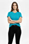 T-Shirt Crew Neck Slim Fit Lycra T-Shirt Casual Basic Body - Turquoise - 3