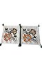 Punch Embroidered 2 Pieces Cream Fabric Tasseled Woven Cushion Cover Modern Pattern Pillow Cover - 3