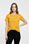T-Shirt Crew Neck Slim Fit Lycra T-Shirt Casual Basic Body - Yellow - 3