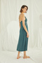 Women'S, Green, Chest and Back Decollete, Embroidered Lace, Slit Nightgown - 3