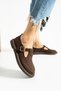 Women’s Brown Suede Buckled Saddle Detail Loafers – Comfortable and Stylish Everyday Wear - 4
