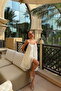 White Isobel Strappy Tulle Midi Dress Ate-3504 - 3