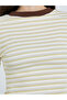 Women's Striped Round Neck Long Sleeve Top - 4