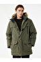 Long Sleeve Hooded Parka with Flap Pockets and Zipper Closure in Faux Fur - 2