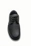 Men's Black Lace-Up Casual Shoes Genuine Leather Stitched Comfortable Sole Breathable - 3