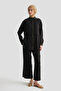 Elastic Waist Palazzo Trousers Black - 2