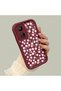 Redmi 13C Compatible Cute Floral Patterned Claret Red Phone Case - Aesthetic and Protective