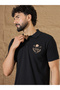 Black Graphic Print Regular Fit Polo - 3