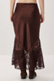 Satin Surface Lace Skirt Lnt0022 Brown - 6