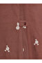 Brown Floral Embroidered Long Sleeve Shirt - 5