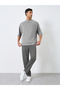 Men Grey Boxy Fit Contrast Piping T-Shirt - 2