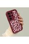 Samsung Galaxy S23 Ultra Compatible Cute Floral Pattern Burgundy Phone Case - Aesthetic and Protective