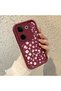 Tecno Camon 20 Pro 4g Compatible Cute Floral Patterned Claret Red Phone Case - Aesthetic and Protective