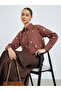 Brown Floral Embroidered Long Sleeve Shirt