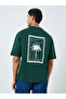 Men Green Graphic Print Oversized T-Shirt - 5