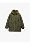 Long Sleeve Hooded Parka with Flap Pockets and Zipper Closure in Faux Fur - 3