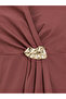 Brown Pleated Buckle Detail Long Sleeve Blouse - 3