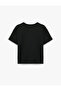 Short Sleeve Chain Necklace Detailed Cotton Cat Print T-Shirt - 5