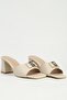 Women's Beige Heeled Slippers Pc-55787 - 3