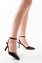 Women's Black Patent Leather Ankle-Wrap 8 cm Classic Heel Shoes - 3