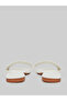 White Braided Slip-On Flat Sandals - 4