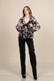 Women's Summer Coffee Front Tie Long Sleeve Tulle Blouse Stylish Casual 70054