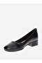 Solid Block Heel Slip-On Shoes - 2