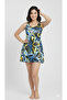 Women's Dress Swimsuit with Shorts -Patterned -Lycra 38-52 - 4