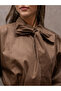 Brown Tie-Detail Poplin Shirt - 3