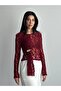 4428 Lace Front Shawl Buckle Blouse - 5