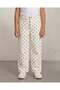 Girls White Polka Dot Straight Leg Jeans