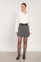 Women's thick belted mini skirt - school grey - 4