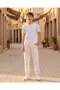 Senior Boys White Knit Denim Jogger with Cuffed Hem - 2