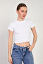 Women's Crew Neck Ribbed Bodysuit - White - 2