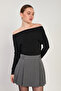 Women's Off-Shoulder Blouse - Black
