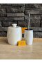 Doğaltaş Oval Model Trash Can and Toilet Brush Holder Set of 2 - 3