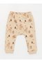 Lcw Baby Beige Crew Neck Long Sleeve Printed Baby Girl Cardigan and Pants 2-Piece Set - 3