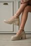Women's Beige Ankle Boots Casual Shoes Tr06Ms01D - 4