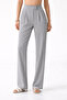 High-Waisted Gray Crepe Palazzo Pants – Wide Legs, Flowing Texture, Office & Casual Chic - 3