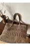 Handmade Paper Rope Knitted Bag, Daily Use Shoulder Bag with Strap, Lined, Pocketed, Snap Fasteners, Gift Bag - 4