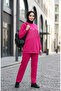 Pocket Detailed Double Suit 71149-01 Fuchsia