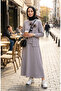 Floral Detailed Elastic Waist Double Suit 0245-04 Gray - 2