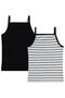 Striped 2-Piece Undershirt for Girls 2-10 Years Old - Standard 2-3 Years Old - 2