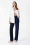 High-Waisted Navy Blue Crepe Palazzo Pants – Wide Legs, Flowing Texture, Office & Casual Chic
