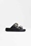 Women's black leather slippers tr17my04a