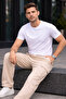 Men's Trendy Loose-Fit Casual Cargo Beige Baggy Trousers - 5