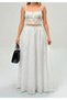 Women's Lined Tricot Fabric Maxi Length High Waist Loose Cut Skirt - 4