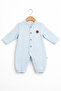 Muslin Baby Romper Long Sleeve Buttoned Unisex Cotton Casual Romper