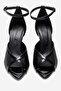 Women's Ankle Strap Heeled Evening Dress Shoes Zy 4153 Black - 5