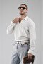 Regular Fit Embroidery Detailed Lattice Fabric Breathable 100% Cotton Men's Shirt - 2